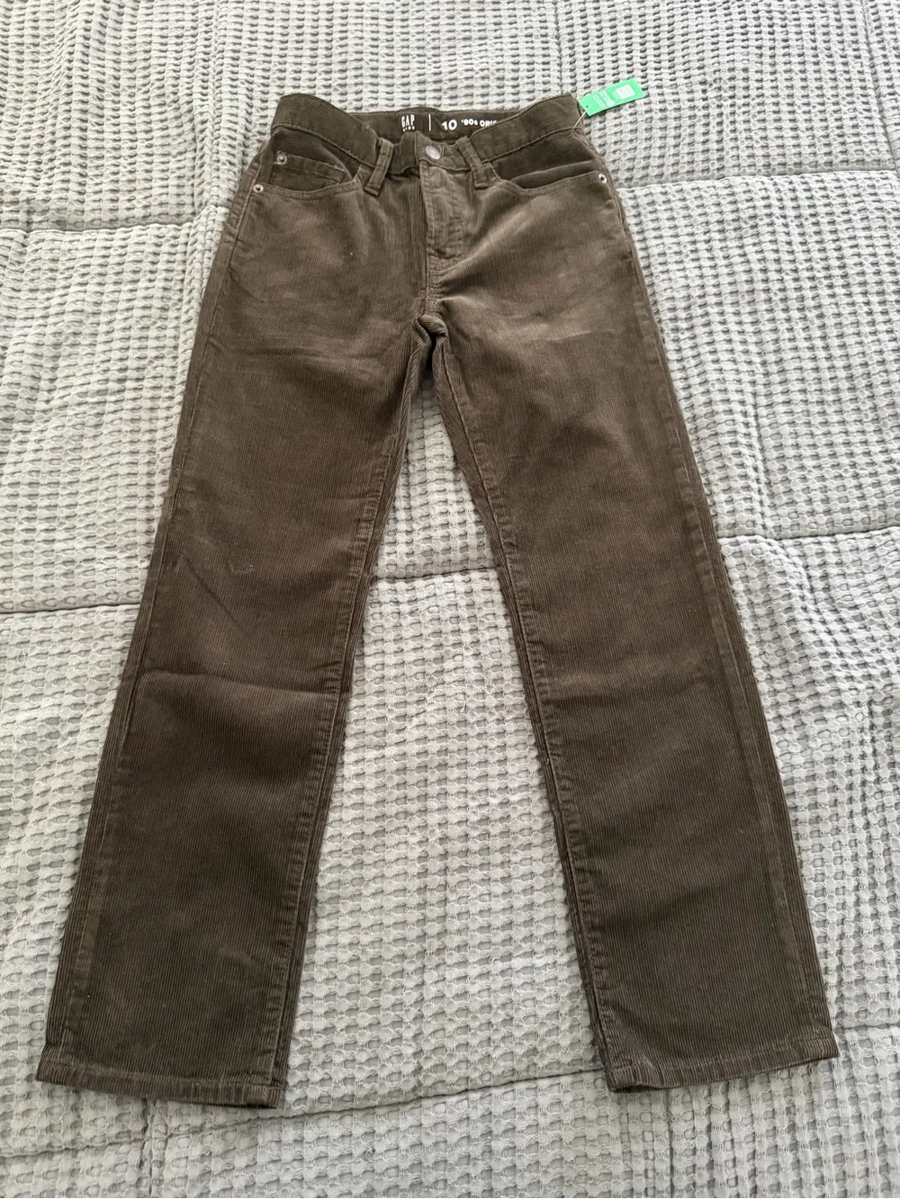 Gap Boys Corduroy Pants Brown Size 10 Straight Leg Adjustable Waist NWT